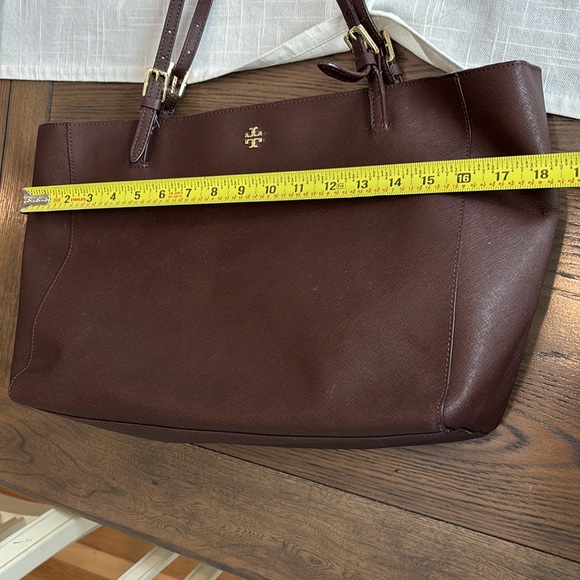 🍂🤎👜Tory Burch Brown Saffiano Large leather tote - Picture 13 of 15